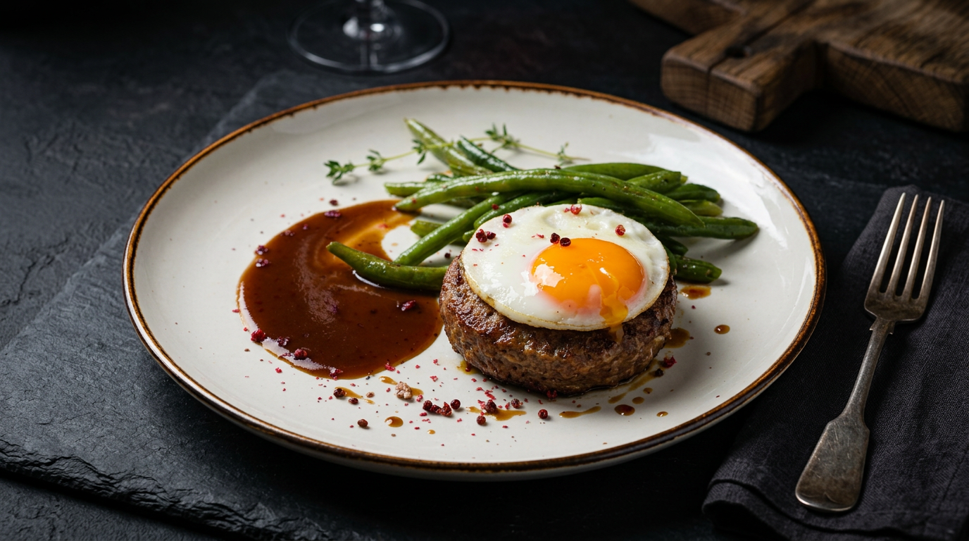Бифштекс с яйцом